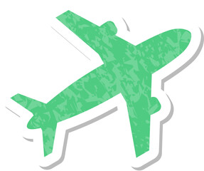 Stylized airplane sticker. Airplane icon