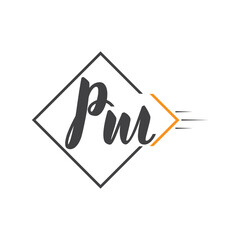 Fototapeta premium initial monogram logo with square style design.