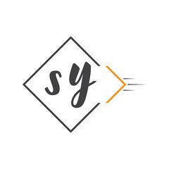 initial monogram logo with square style design.