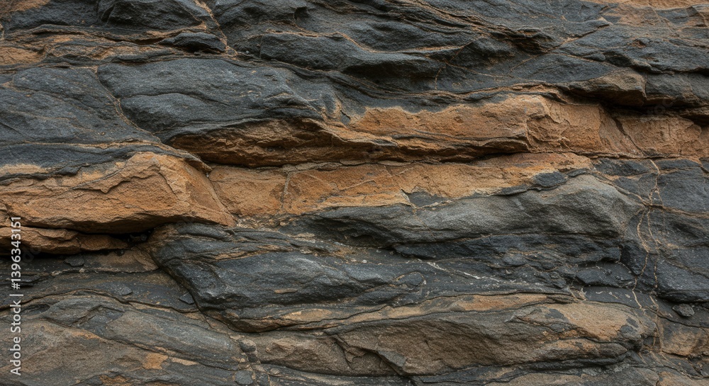 Poster layered rock strata formation displaying geological texture detail