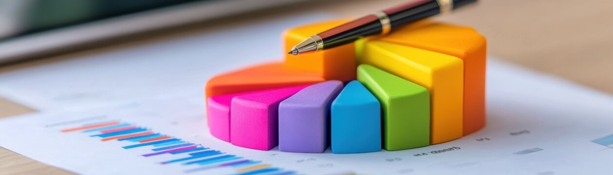 Colorful pie chart data analysis.