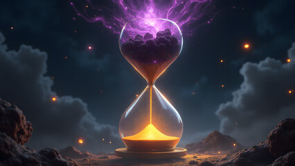 Dimensional hourglass torn between nightmare and divine. Reality fractures with cosmic eyes watching at 12K.