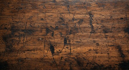 Fototapeta premium Rustic wood surface showing aged texture with scratches and marks