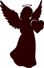 Fototapeta premium Cute cupid with heart vector