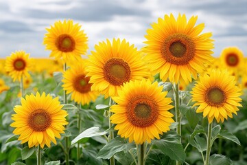 Fototapeta premium Exploring the Beauty of Sunflower Fields and Their Role in Sustainable Agriculture and Organic Farming Practices