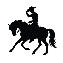 Galloping Horse Rider in Water – Dynamic Equestrian Silhouette Clipart