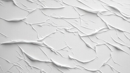 Abstract White Impasto Texture: Close-Up View of Dynamic Brushstrokes