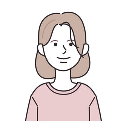 Tシャツを着たミディアムヘアの女性