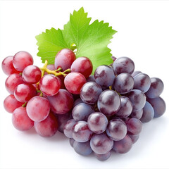 Fototapeta premium Fresh Black Red Grapes on transparent background