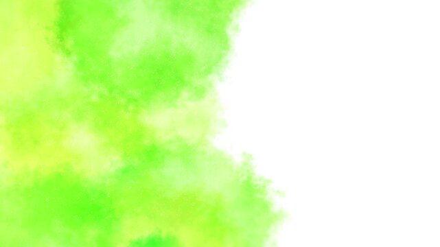 緑色の水彩絵の具で塗ったような美しいアニメーションフレーム