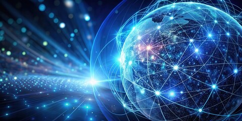 Obraz premium Global Network Connections A Futuristic Visualization of Interconnected Systems and Data Streams
