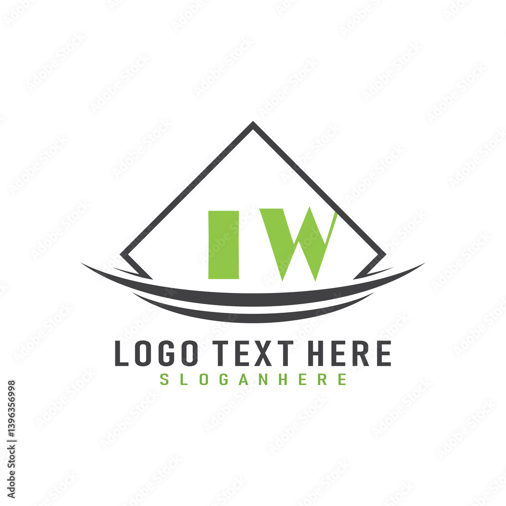 Fototapete initial monogram logo with square style design.