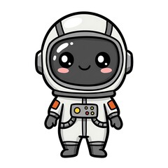 Obraz premium Cartoon Astronaut with Giant Helmet 