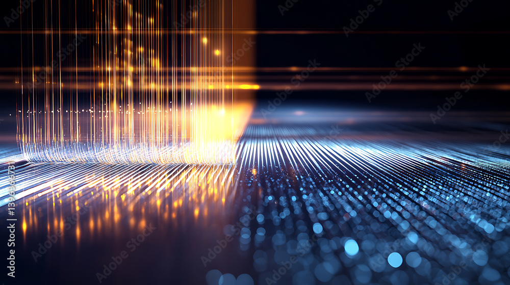Poster dynamic light patterns digital realm visual art abstract environment close-up view technology concep