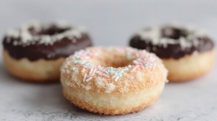 Delicious Sprinkled Donuts  Bakery Treats  Sweet Dessert  Food Photography