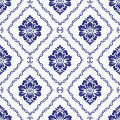 Elegant Seamless Damask Pattern – Vintage Ornamental Floral Background for Luxury Design and Home Decor