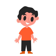 Cute cartoon boy character in flat style, perfect for education, kids content, animation, or storybooks.