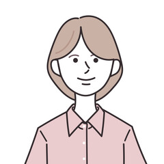 シャツを着たボブヘアの女性