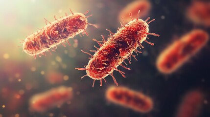 Fototapeta premium Close Up of Bacteria Cells Illustration for Medical or Scientific Uses