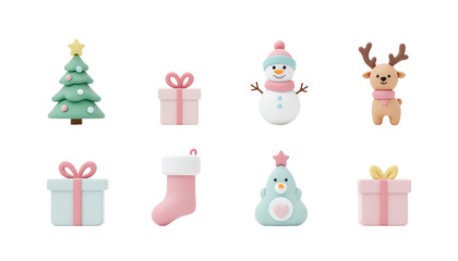 Fototapeta premium Christmas decorations, white isolate background
