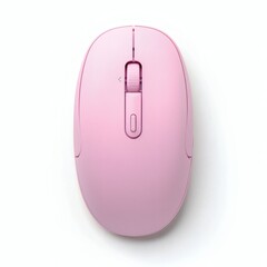 Pastel wireless mouse with ergonomic design on white background