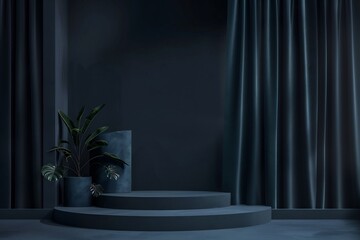 Deep navy blue plain background moody vignette for tech branding corporate identity visuals and digital pitch decks