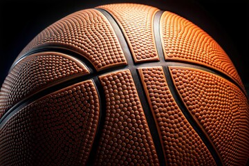Fototapeta premium Detailed close up of basketball texture and stitching