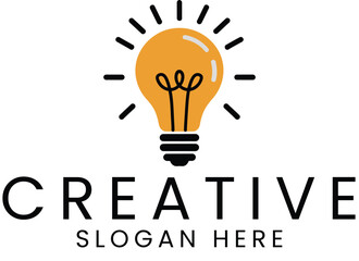 Bright Idea Lightbulb Creative Business Logo Design icon power start clean      