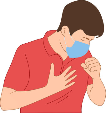 Man has a cough illustration