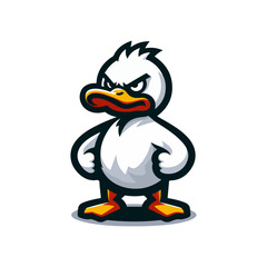 Obraz premium angry duck mascot logo vector illustration