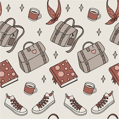 College Girl Essentials Vector Pattern