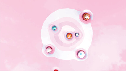 abstract motion graphic and contemporary art merged background as vector file created by 3D modeling dynamic painting simulation.