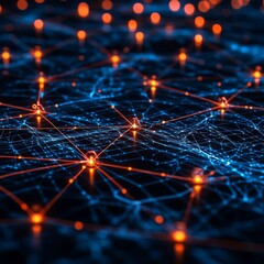 digital connections between points on a map global business network 