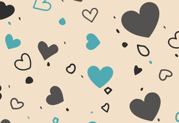 Seamless pattern with hearts. Vector illustration. 