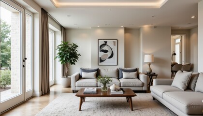Modern living room with natural light