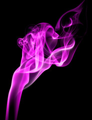 Obraz premium pink smoke, abstract element smog isolated on a black background. concept of texture mist, fog effect, and cloud for design air pollution