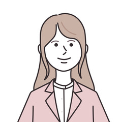 ジャケットを着たロングヘアの女性