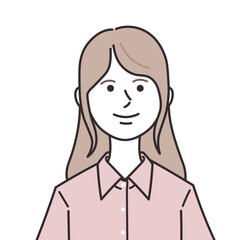 シャツを着たロングヘアの女性