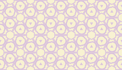 Pattern with polygonal geometric elements. Vector illustration. Template for wallpaper, interior design, decoration, scrapbooking page. Purple light orange color. seamless