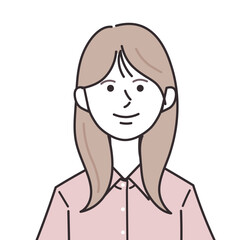 シャツを着たロングヘアの女性