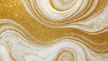 Abstract Marble and Gold Swirls Background. Gold yellow and white glitter marble abstract background texture with swirls waves and ripples Panoramic,advertisement, booklet,34