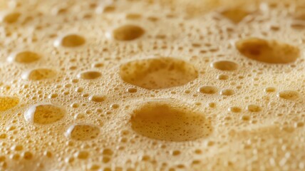 Beige Foam Texture with Varied Bubbles Close-Up