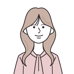 ボウタイを着たロングヘアの女性