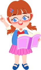 Illustration of School Children