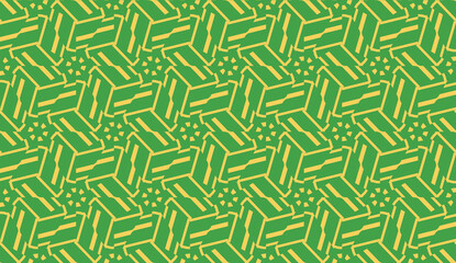 Vector illustration. For your business, presentation, fashion print. Pattern with abstract illusion triangles. Light green color.