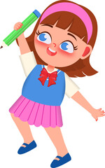 Illustration of School Children