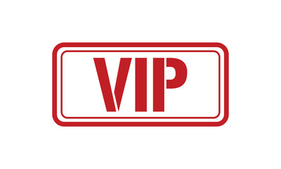 VIP red stamp text vector, rubber stamp