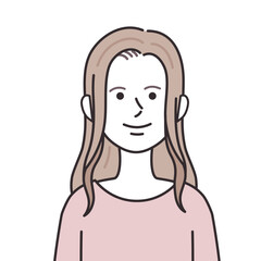 ボートネックを着たロングヘアの女性