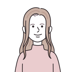 タートルネックを着たロングヘアの女性