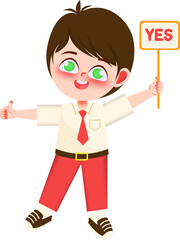 Illustration of School Children